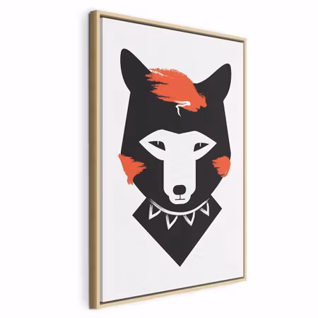 Canvastavla med ram - Polite fox vertical