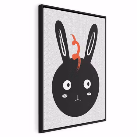 Canvastavla med ram - Rabbit sees everything