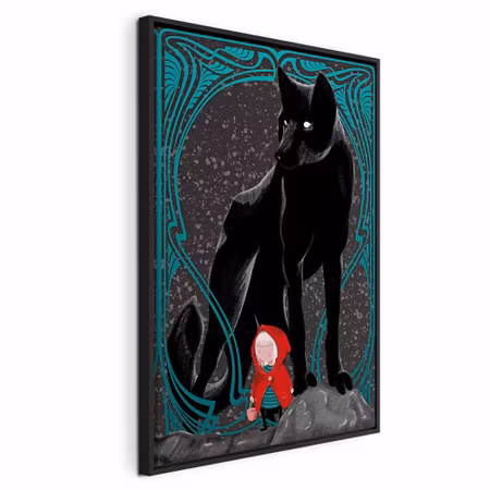 Canvastavla med ram - Red riding hood vertical