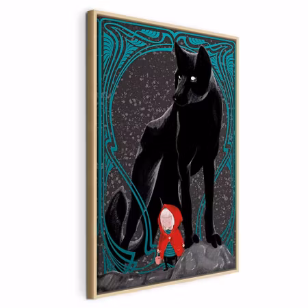 Canvastavla med ram - Red riding hood vertical
