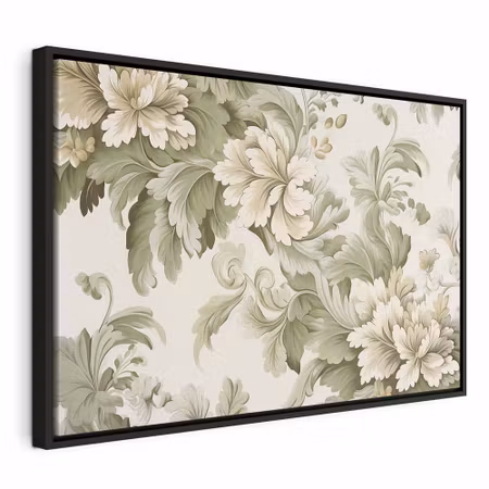 Canvastavla med ram - Retro vintage flowers in