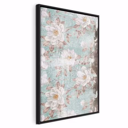 Canvastavla med ram - Roman flowers vertical