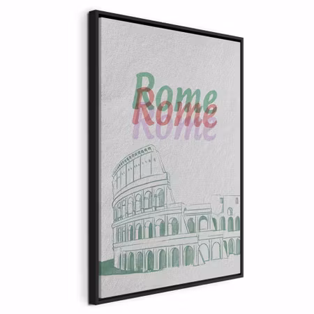 Canvastavla med ram - Rome in watercolours
