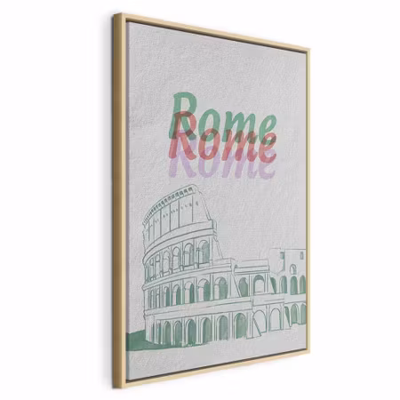 Canvastavla med ram - Rome in watercolours