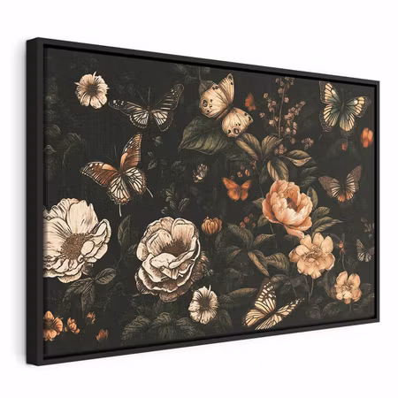 Canvastavla med ram - Rustic garden