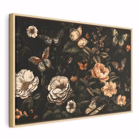 Canvastavla med ram - Rustic garden