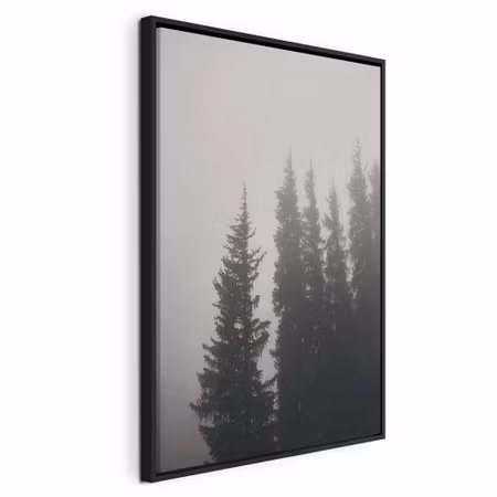 Canvastavla med ram - Smell of forest fog vertical