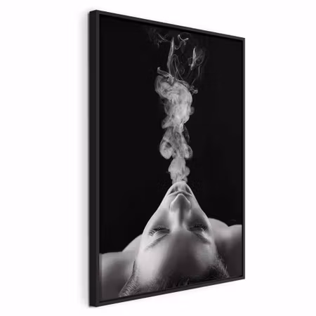 Canvastavla med ram - Smoke cloud vertical