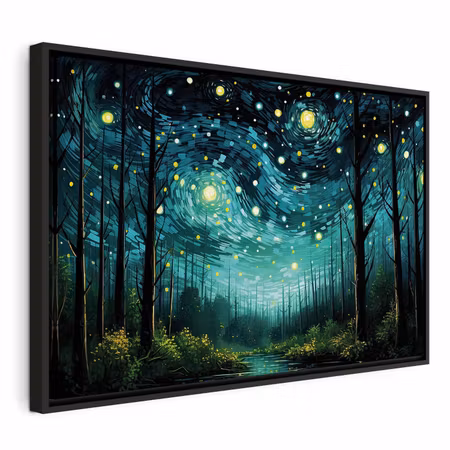 Canvastavla med ram - Starry night a contemporary