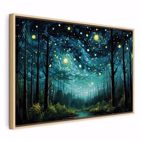 Canvastavla med ram - Starry night a contemporary