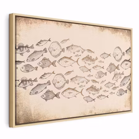 Canvastavla med ram - Subtle fish