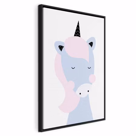 Canvastavla med ram - Sweet unicorn vertical
