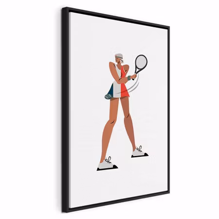 Canvastavla med ram - Tennis player with a racket