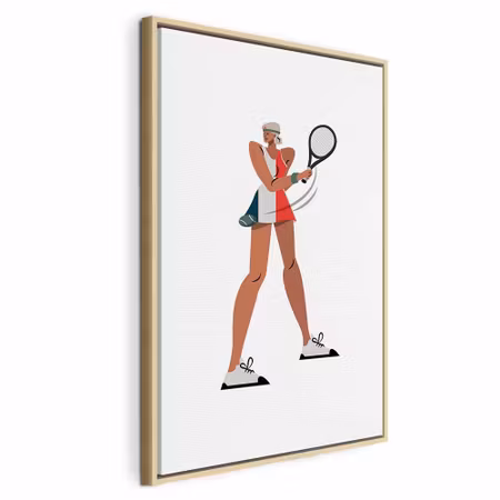 Canvastavla med ram - Tennis player with a racket