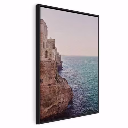 Canvastavla med ram - Turquoise coast vertical