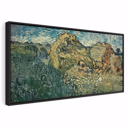 Canvastavla med ram - Vincent van gogh field with