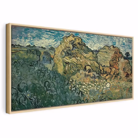 Canvastavla med ram - Vincent van gogh field with
