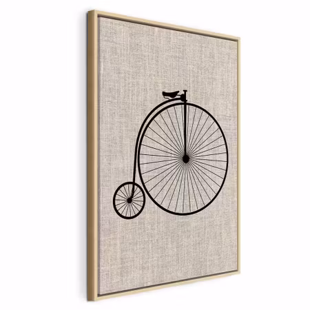 Canvastavla med ram - Vintage bicycle vertical