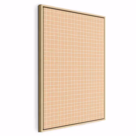 Canvastavla med ram - Waving lines creamy grid on