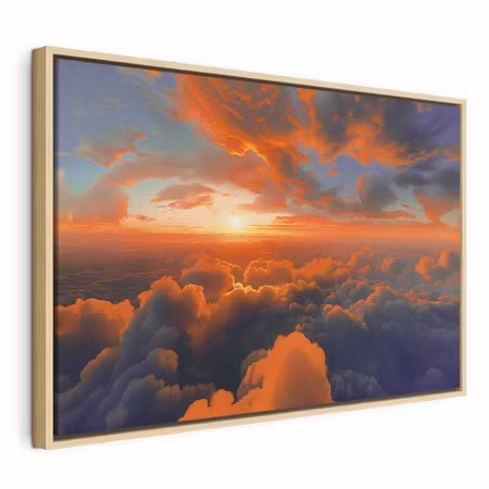 Canvastavla med ram - When dawn tickles the clouds