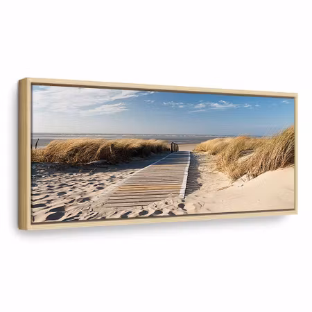 Canvastavla med ram - Wild beach