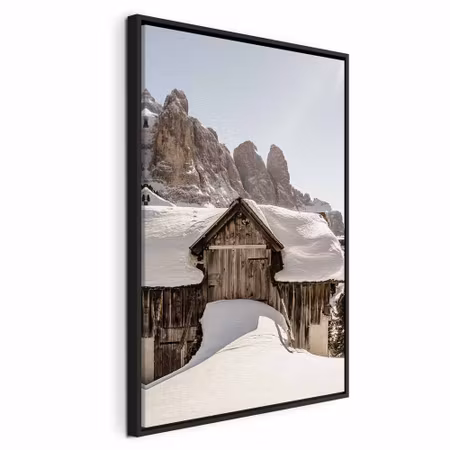 Canvastavla med ram - Winter in the dolomites