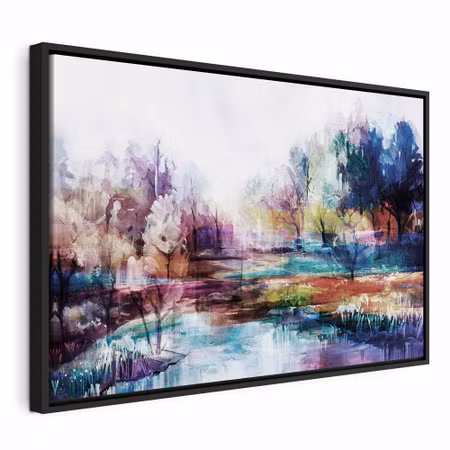 Canvastavla med ram - World in paints wide