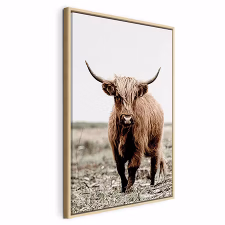 Canvastavla med ram - Young stag vertical