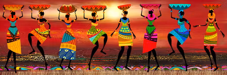 Canvastavla - African women dancing