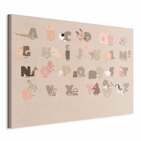 Canvastavla - Alphabet at the zoo joyful animals a