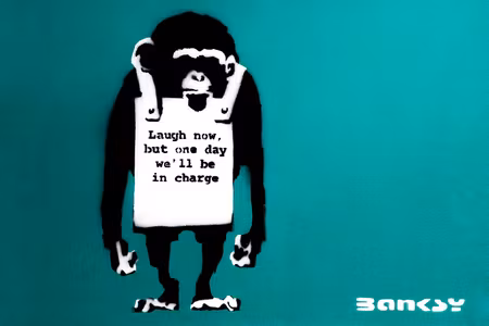 Canvastavla - Angry monkey part vertical