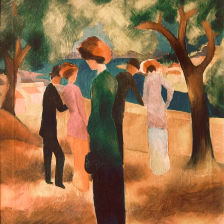 Canvastavla - August macke lady in green jacket