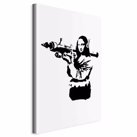 Canvastavla - Banksy mona lisa with rocket part