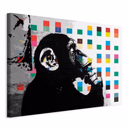 Canvastavla - Banksy the thinker monkey