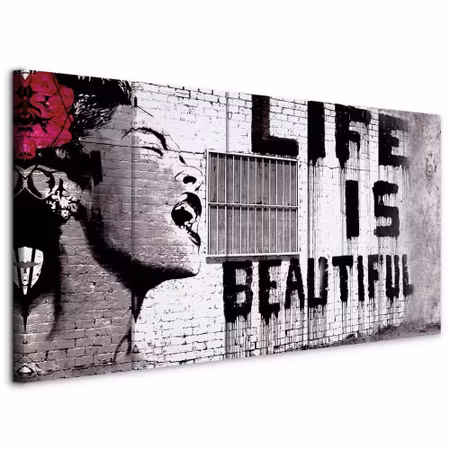 Canvastavla - Banksy life is beautiful