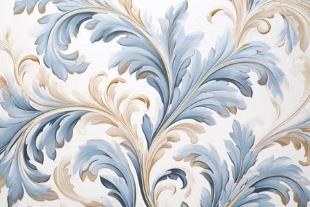 Canvastavla - Baroque ornaments in light cream