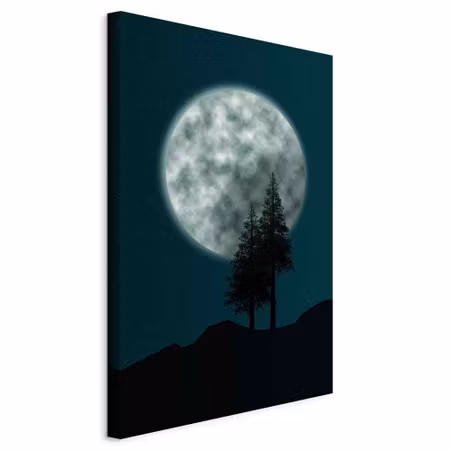 Canvastavla - Beautiful full moon part vertical