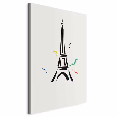 Canvastavla - Black graphic drawing of the eiffel