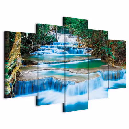 Canvastavla - Blue waterfall in kanchanaburi
