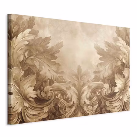 Canvastavla - Carved baroque ornaments rich in