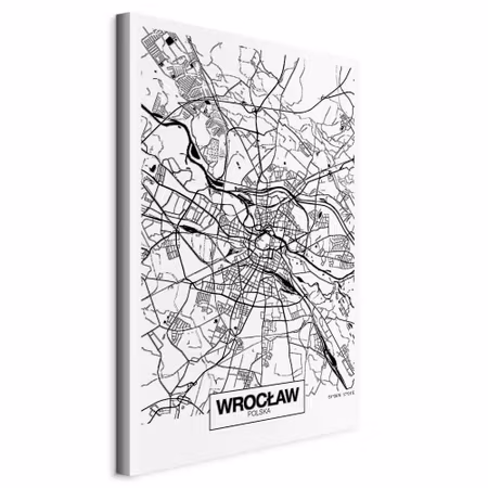 Canvastavla - City plan wroclaw part vertical
