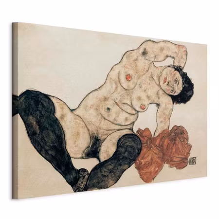 Canvastavla - Egon schiele liegender akt mit