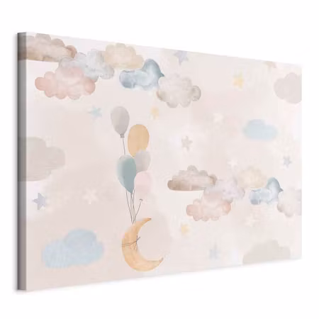 Canvastavla - Fairy tale moon pastel moon with and