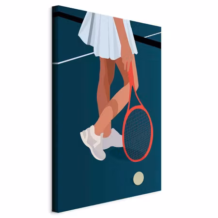 Canvastavla - Female tennis player with a red on