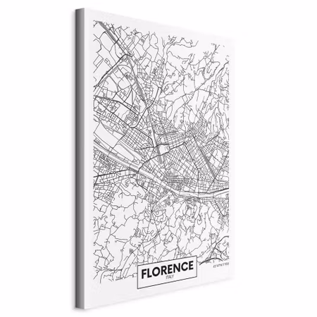 Canvastavla - Florence map part vertical