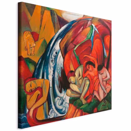 Canvastavla - Franz marc the waterfall women under