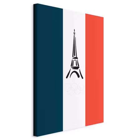 Canvastavla - French flag with graphic eiffel