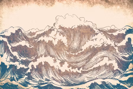 Canvastavla - Giant waves