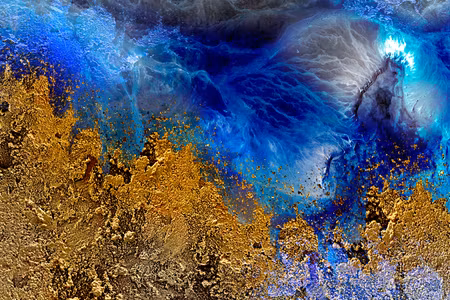 Canvastavla - Gold of the ocean part wide