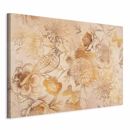 Canvastavla - Golden mosaic of nature part wide